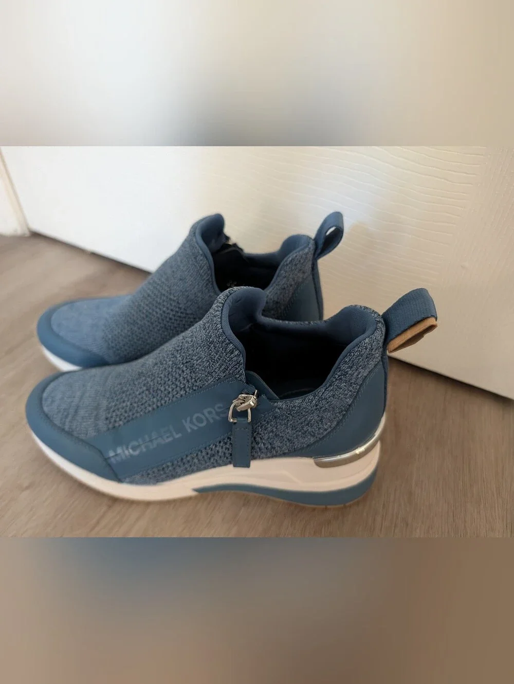 Michael Kors Willis Blue Wedge Sneaker